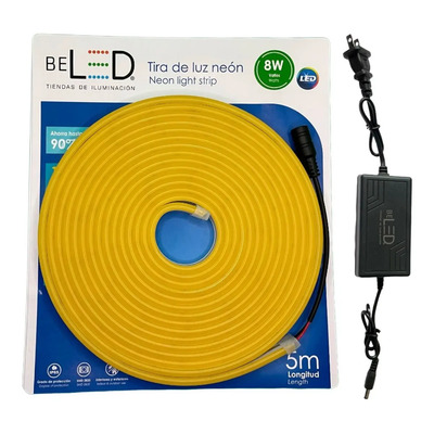 Tira De Led Neon Flexible 5m Incluye Fuente 3 Amp Color de la luz Lemon yellow | Meses sin interés
