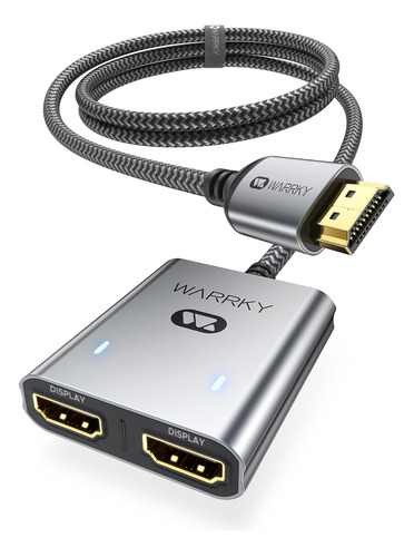 Warrky - Divisor Hdmi 4k, 1x2 Pantalla Hdmi Duplicada/espej.