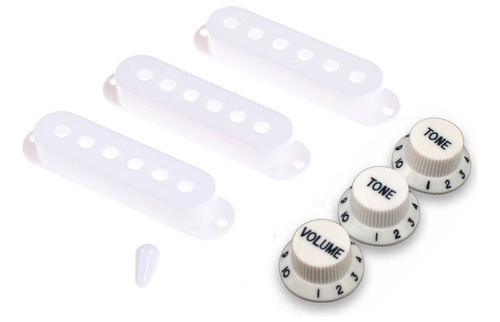 Kit 3x Capa Captador Guitarra, 3x Knob, 1x Knob Sel