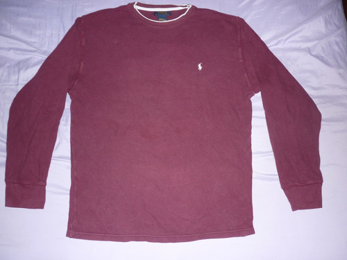 E Remera Polo Ralph Lauren Talle Xl Pique Bordo Manga Larga