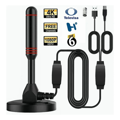 Antena TV Digital Terrestre Amyzavls UHF\u002FVHF Interiores 4K 1080p Cable 5m | MercadoLibre