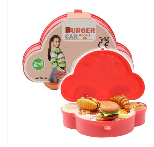 Kit Maleta Juego De Comidas Rápida Didáctico Forma De Carro