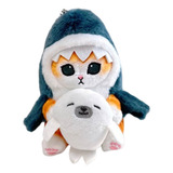 Llavero De Gato Gatito Tiburón De Peluche Kawaii Suave