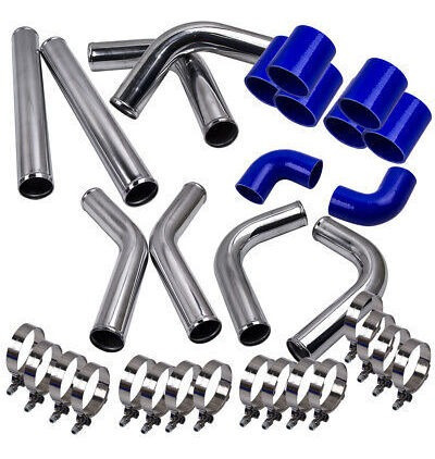 Universal Turbo Intercooler Pipe Kit 2.5 Inch 8pcs Blue  Rcw