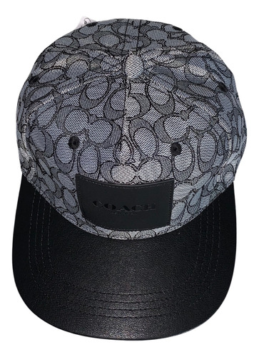 Gorra Coach Plana Gris Y Negro