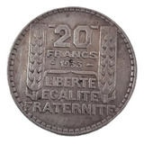 Moneda Francia 20 Francs 1933 Plata 0 .680(x120