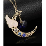 Collar Kawaii Sailor Moon Media Luna Corazón Azul
