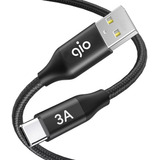 Gio Cable De Carga Rápida Y Datos 3a Usb A Tipo C Nylon 1,5m Color Negro