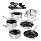 Granite Stone Silver Cookware Set Nonstick Pots And Sartens 