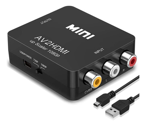 Mini Adaptador Convertidor Señal Rca - Hdmi 1080p 720p Tv