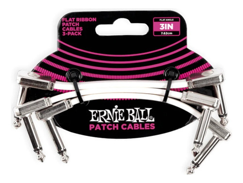 Cable Ernie Ball 0.0762mts Blanco Angulado/angulado 6384