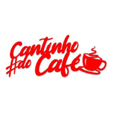 Cantinho Café Placa Frase Decoração Parede Quadro Vermelho