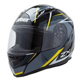 Casco Moto Hawk Zx3 Warrior Integral Negro / Fluor - Rpm®