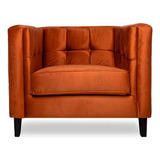 Sillon Individual Vintage Salas Modernas Minimalistas Retro Color Naranja