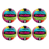 Pack 6 Balones Molten Ms500-luv No. 5 Voleibol De Playa Color Luv