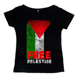 Blusinha Palestina Livre Baby Look Feminina 100% Algodão