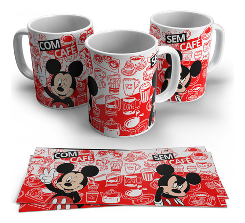 Canecas Porcelana Personalizadas 325ml Com Café Sem Café