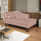 Diva Recamier Dora 130cm Lado Direito Suede Rose Jj