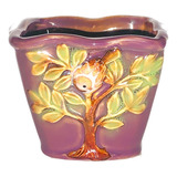 Maceta Decorativa Pajaritos Ceramica Con Relieve Modelo 3