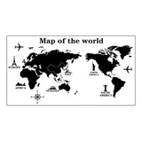 Vinil Decorativo Sala Habitación Estancia Mapa Mundial Mural