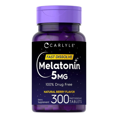 Carlyle Melatonina 5 mg | 300 tabletas | Suplemento sin medicamentos | Vegetariano, sin OMG, sin gluten | Envío gratis