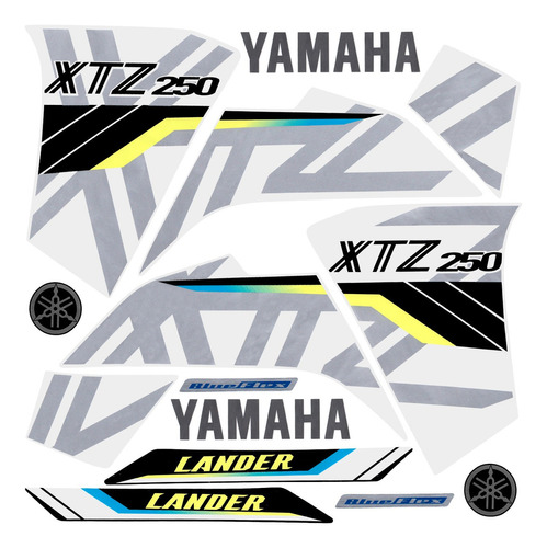 Cartela Adesiva Completa Yamaha Lander 250 Branco Ano 2020