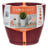 Maceta Floridis Plástico Chica Rotomoldeada 27 X 28 Cm Con Plato 17l Color Bordó