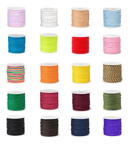 20 Rollos-hilo Chino 0.8mm,hilo Para Pulseras,macrame 900m | MercadoLibre