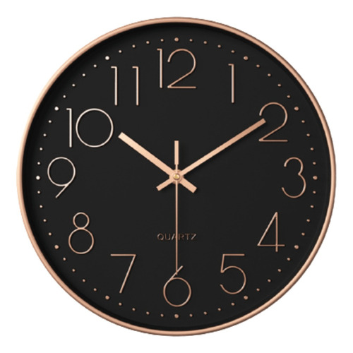 Relógio Parede 25cm Rose Gold Moderno Silencio Cozinha Sala 