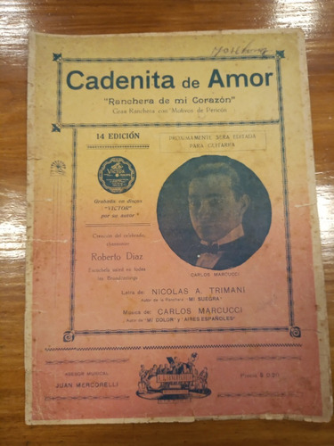 Cadenita De Amor Trimanio Marcucci Ranchera Partitura