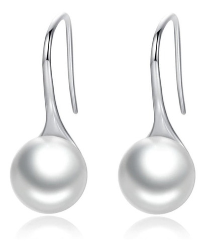 Aretes Elegantes Para Mujer Perla Fabricados En Plata 925