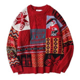 Suéter Rojo Navidad Hombre Vintage Bear Lazy Año Nuevo Ins