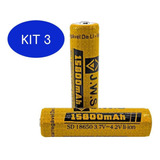 Kit 3 Ultra Mega Bateria 18650 2un Jws 15800mah 11h De Uso