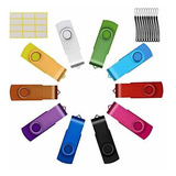 Pack De 10 Usb 2.0 8gb Uflatek Rotativos