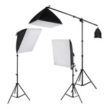 Kit Girafa 2 Softbox 50x70 Quadruplo+1 Softbox E27- Novo24