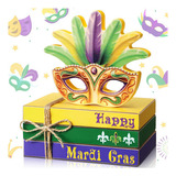 Burbell Mardi Gras Bandeja Escalonada Decoración Máscara L