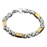 Pulsera Acero Quirúrgico Hombre Silver And Gold Moda 2021