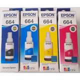 Tinta Epson 664 Pack 4 Colores