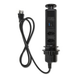 Torre Totem Multiplug 2 Tomadas 20a 2 Usb Embutir - Preto