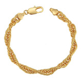 Esclava Oro 24k Lam Trenza Italiana 20cm X 7mm Hombre Mujer