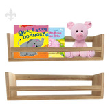 Prateleiras Porta Livros Infantil Madeira Pinus Kit 2 Un.