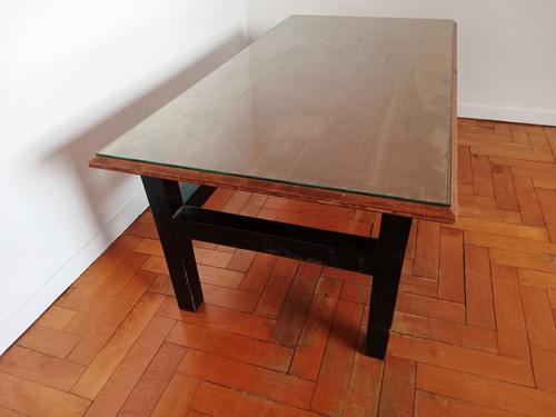 Mesa Ratona De Madera Con Tapa De Vidrio