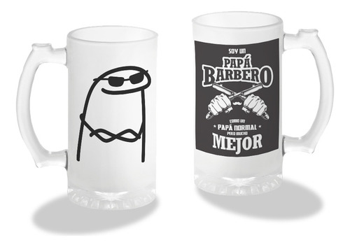 Tarro Cervecero, Flork, Frase Soy Un Papá Barbero, 16oz