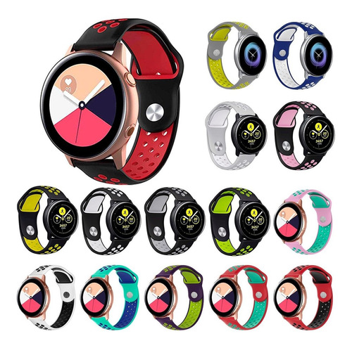 Combo 3 Correas Transpirables Para Galaxy Watch Active 