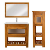 Combo Baño Vanitory Bacha 80cm Tolva Organizador Espejo