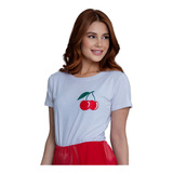 Blusa Tshirt Cherry Cereja Tendência Blusinha Camiseta Basic