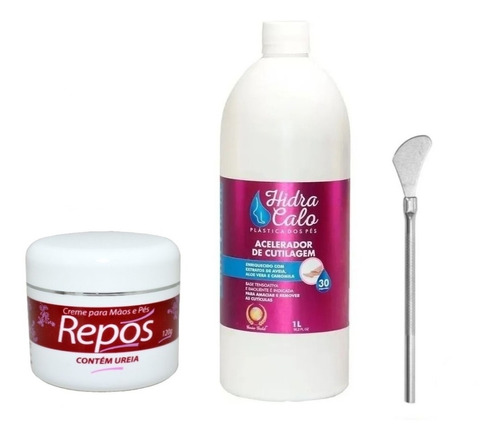 Kit Plastica Dos Pés Hidracalo 1l+bisturi 222+creme 100g