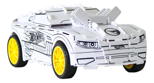 Kit Para Armar Y Pintar Auto Hot Wheels Color Blanco