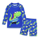 Traje De Baño Para Niño Con Diseño De Dinosaurio, 2 Piezas