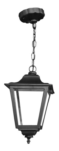 Farol Colonial Plástico 4 Caras Exterior Apto Led - E27